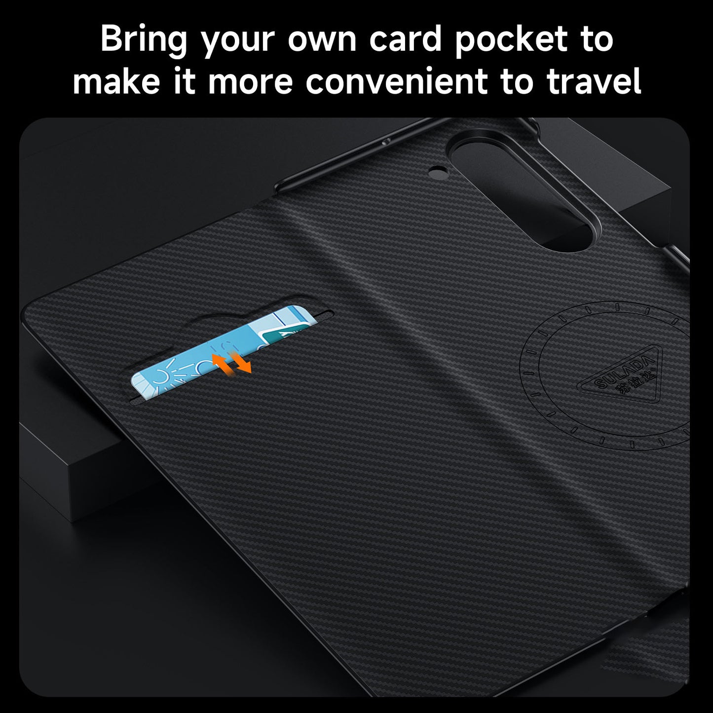 SULADA For Samsung Galaxy Z Fold6 5G Case Card Slot Leather Phone Cover Magnetic Wireless Charging - Blue