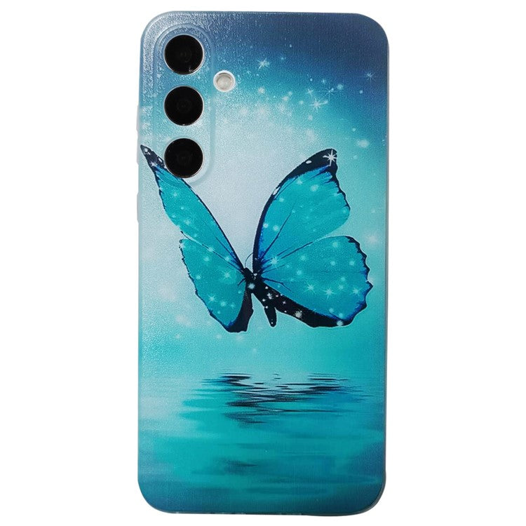For Samsung Galaxy S24 FE TPU Case Pattern Printing Protective Phone Cover - Blue Butterfly