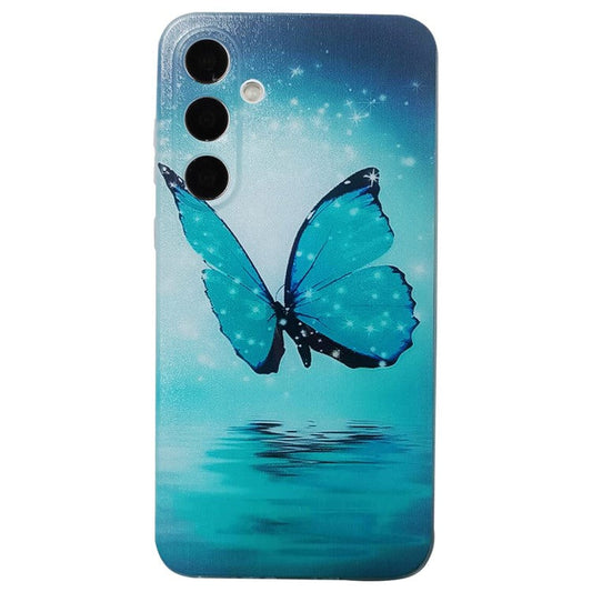 For Samsung Galaxy S24 FE TPU Case Pattern Printing Protective Phone Cover - Blue Butterfly