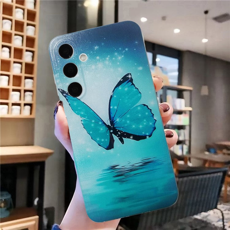 For Samsung Galaxy S24 FE TPU Case Pattern Printing Protective Phone Cover - Blue Butterfly
