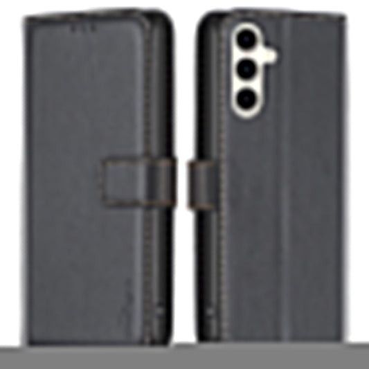 BINFEN COLOR BF17 For Samsung Galaxy M35 5G Case Leather Protective Phone Cover - Black