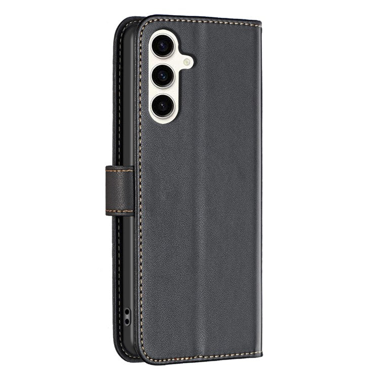 BINFEN COLOR BF17 For Samsung Galaxy M35 5G Case Leather Protective Phone Cover - Black