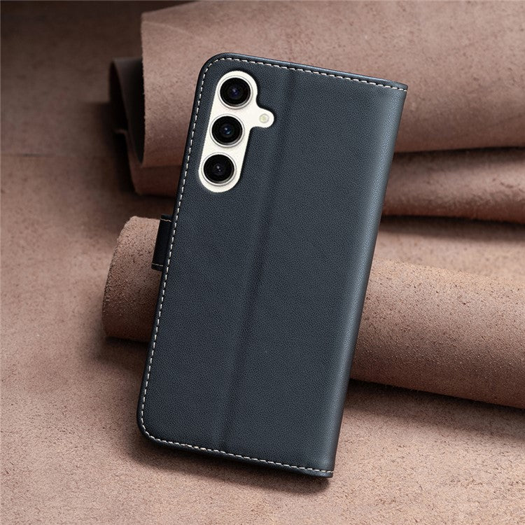 BINFEN COLOR BF17 For Samsung Galaxy M35 5G Case Leather Protective Phone Cover - Black