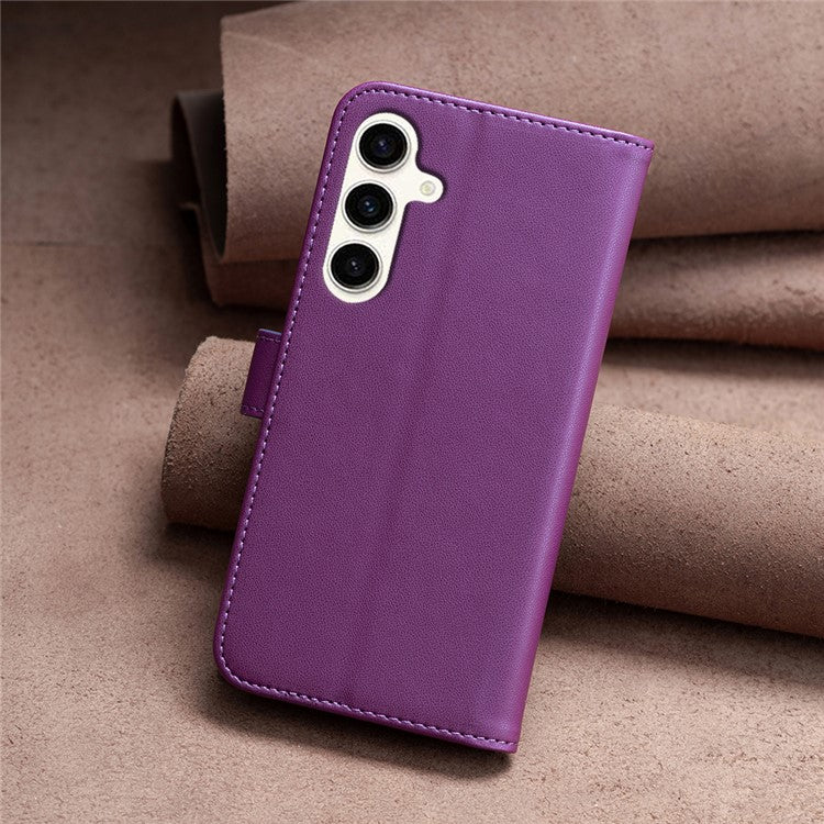 BINFEN COLOR BF17 For Samsung Galaxy M35 5G Case Leather Protective Phone Cover - Dark Purple