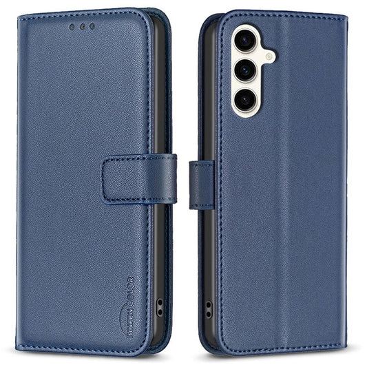BINFEN COLOR BF17 For Samsung Galaxy M35 5G Case Leather Protective Phone Cover - Blue