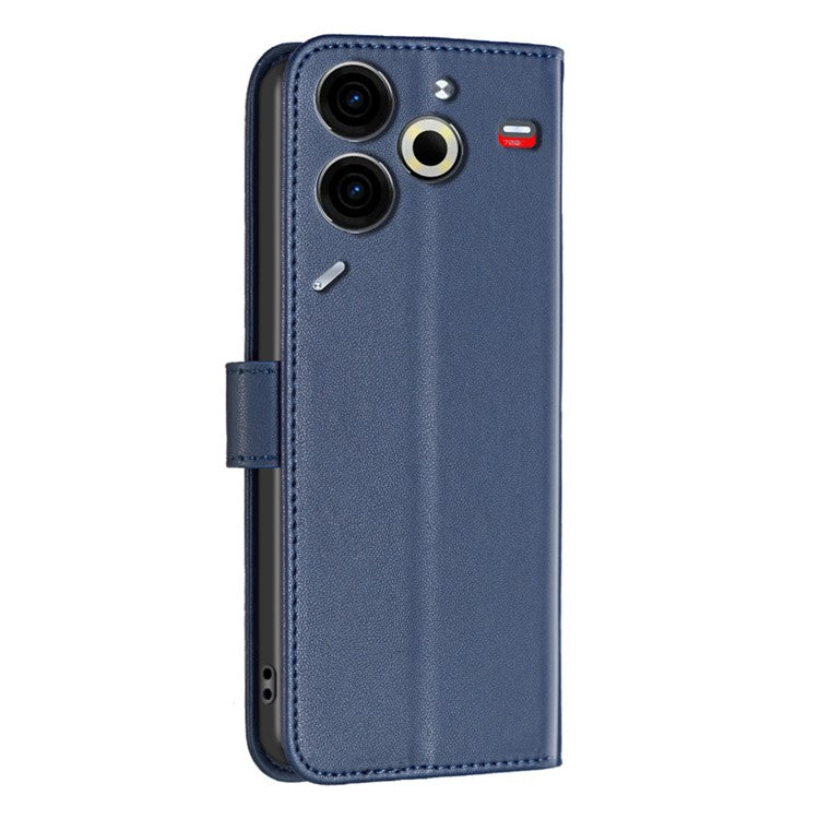 BINFEN COLOR BF17 For TECNO Pova 6 Neo Case PU Leather Phone Cover Stand View - Blue