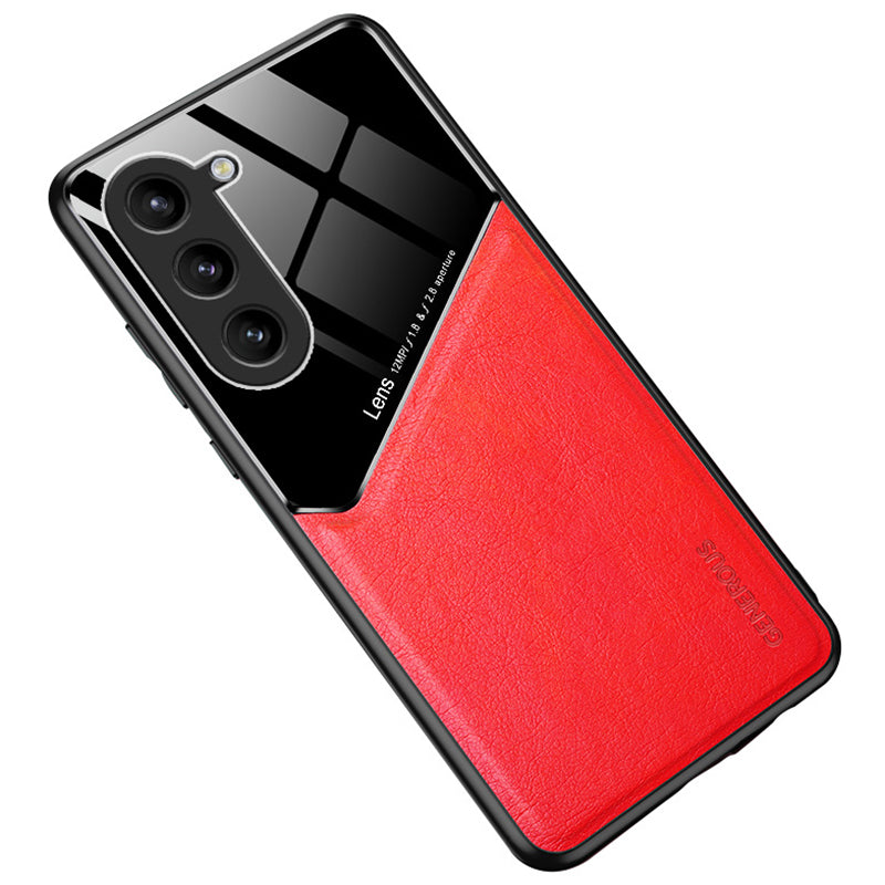 For Samsung Galaxy Z Fold6 5G Case Leather Coated PC+TPU Protective Shockproof Cover - Red