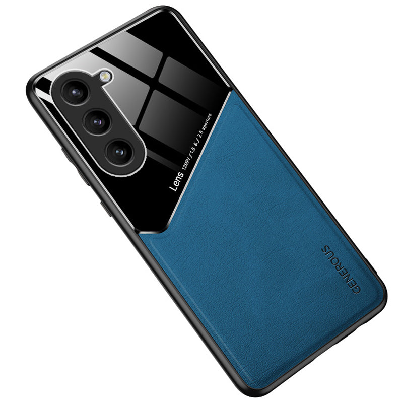 For Samsung Galaxy Z Fold6 5G Case Leather Coated PC+TPU Protective Shockproof Cover - Blue
