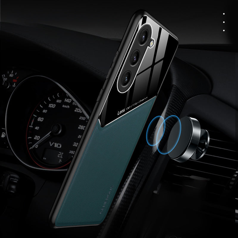 For Samsung Galaxy Z Fold6 5G Case Leather Coated PC+TPU Protective Shockproof Cover - Blue