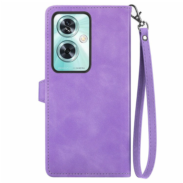 For OnePlus Nord N30 SE 5G Case Leather Floral Phone Cover Zipper Cash Pocket - Light Purple