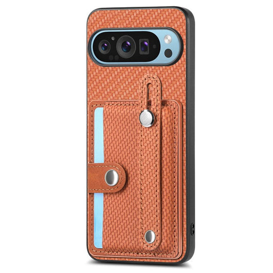 C1-01 For Google Pixel 9 Case Card Holder Kickstand PU Leather Back Phone Cover - Brown