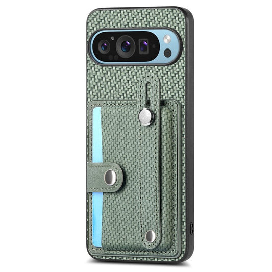 C1-01 For Google Pixel 9 Case Card Holder Kickstand PU Leather Back Phone Cover - Green