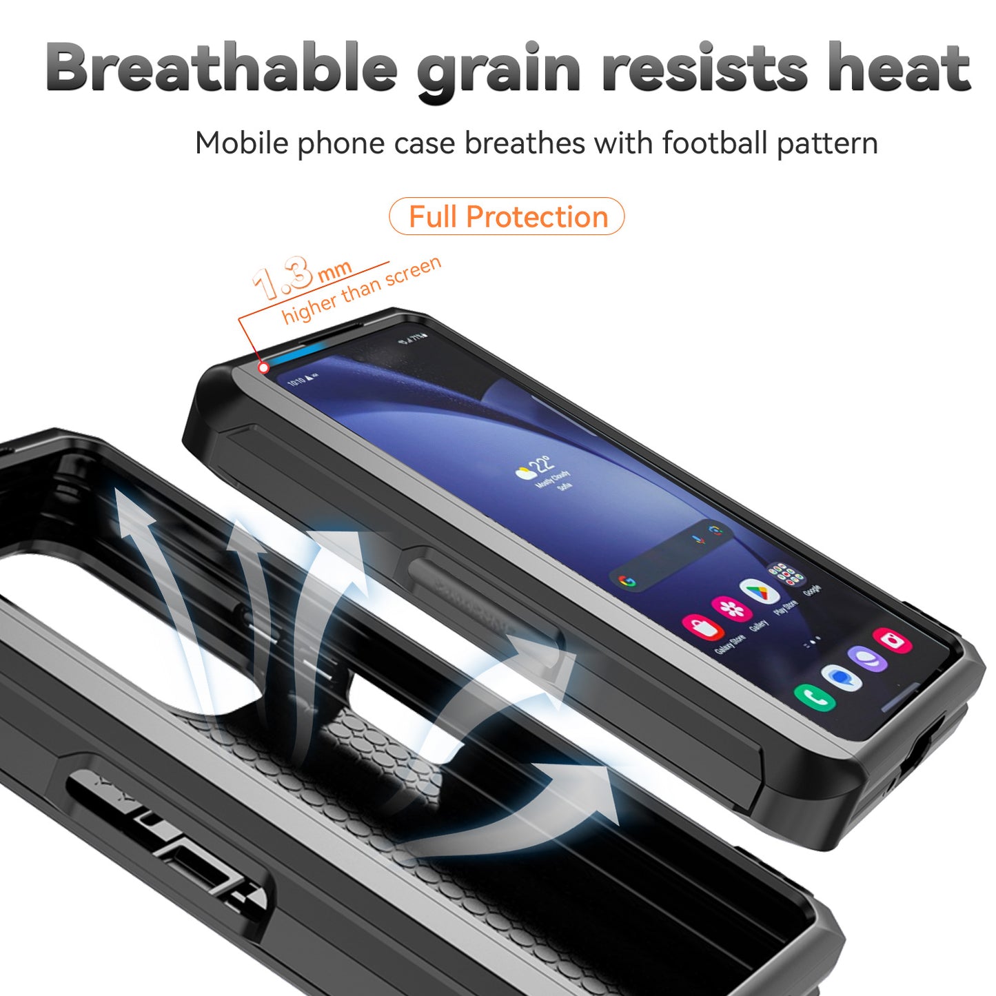 For Samsung Galaxy Z Fold6 5G Case Camera Protection PC+TPU Phone Cover Finger Ring Holder Kickstand - Black