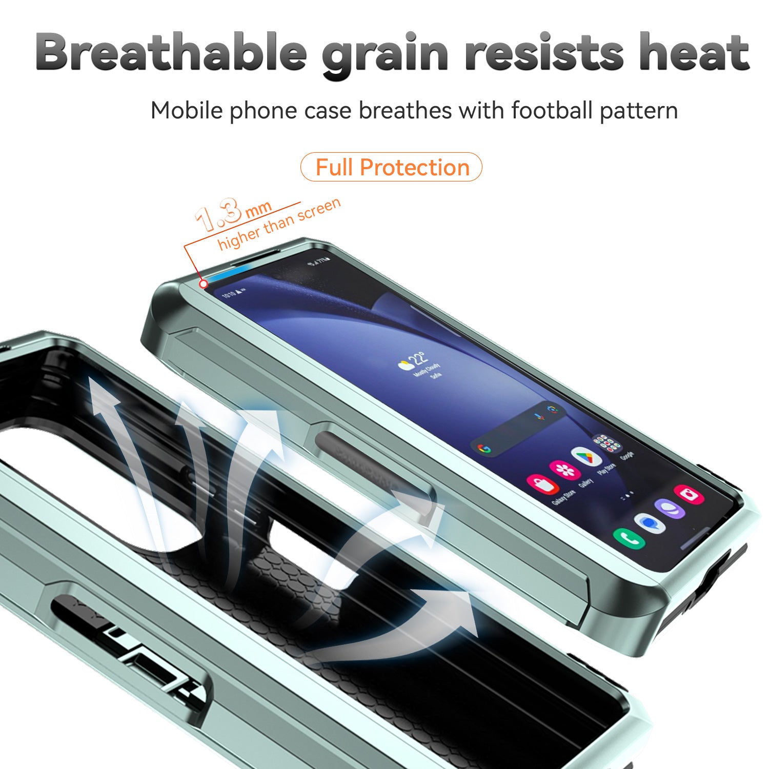 For Samsung Galaxy Z Fold6 5G Case Camera Protection PC+TPU Phone Cover Finger Ring Holder Kickstand - Blackish Green
