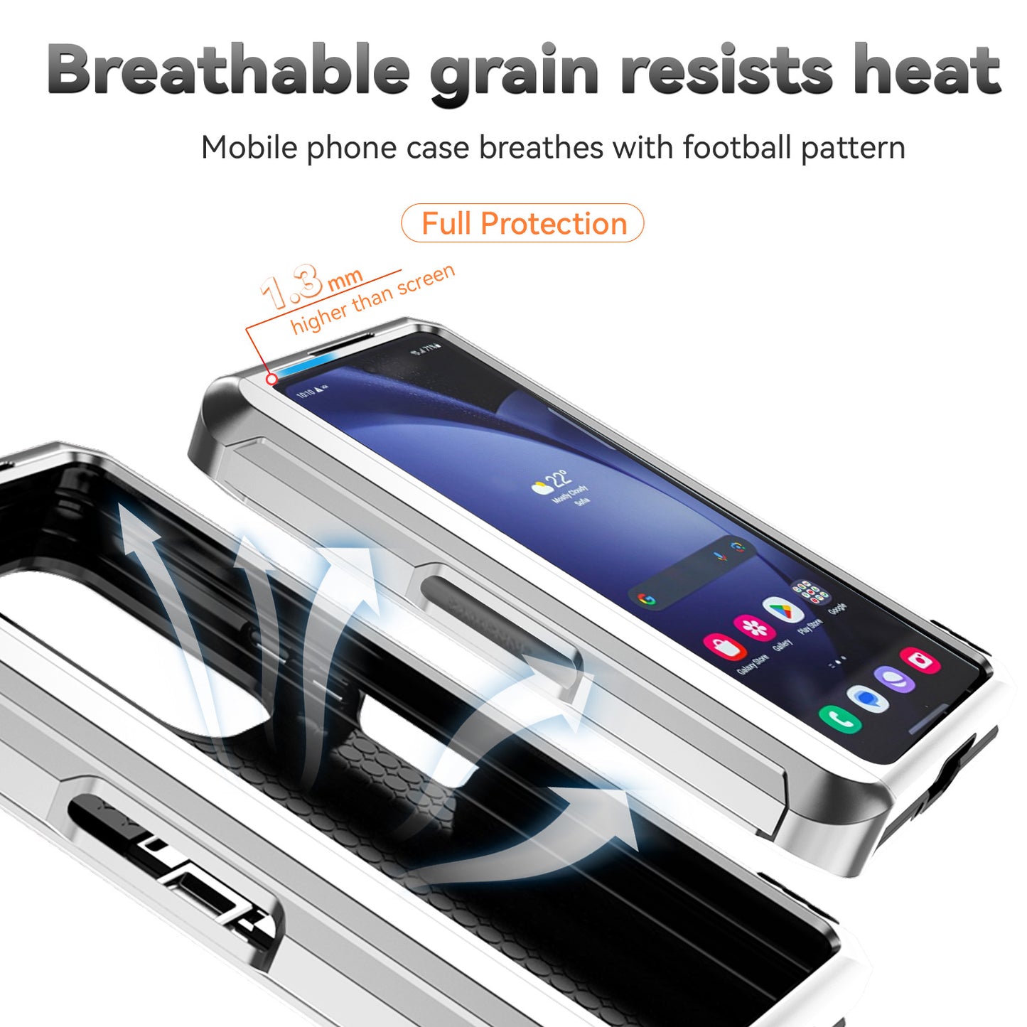 For Samsung Galaxy Z Fold6 5G Case Camera Protection PC+TPU Phone Cover Finger Ring Holder Kickstand - Silver