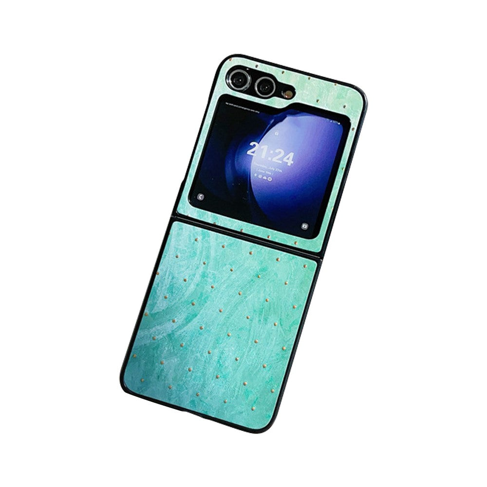 For Samsung Galaxy Z Flip7 FE 5G / Z Flip6 5G Case Leather + PC Protective Phone Cover Lacquered Pattern - Bronzing Dots