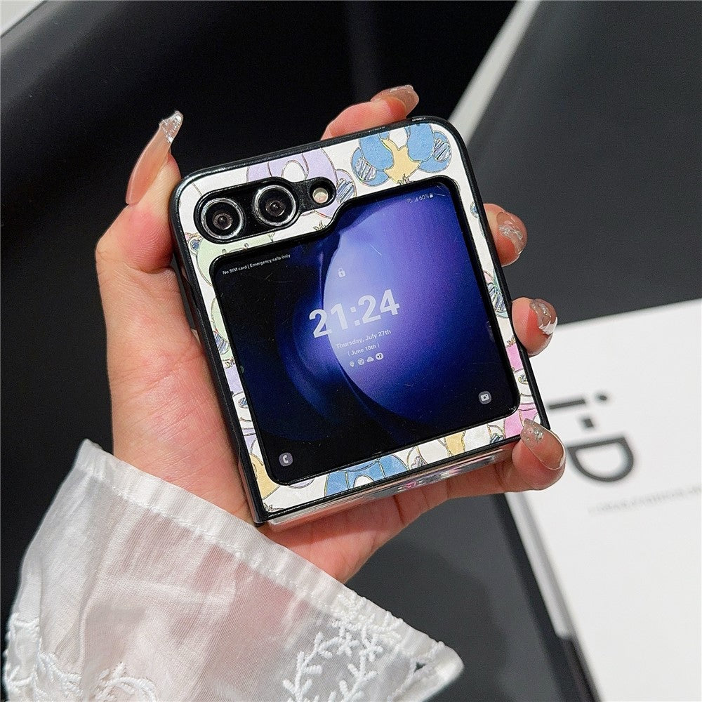 For Samsung Galaxy Z Flip7 FE 5G / Z Flip6 5G Case Leather + PC Protective Phone Cover Lacquered Pattern - Bears