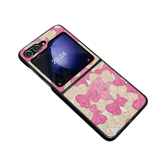 For Samsung Galaxy Z Flip7 FE 5G / Z Flip6 5G Case Leather + PC Protective Phone Cover Lacquered Pattern - Bowknots