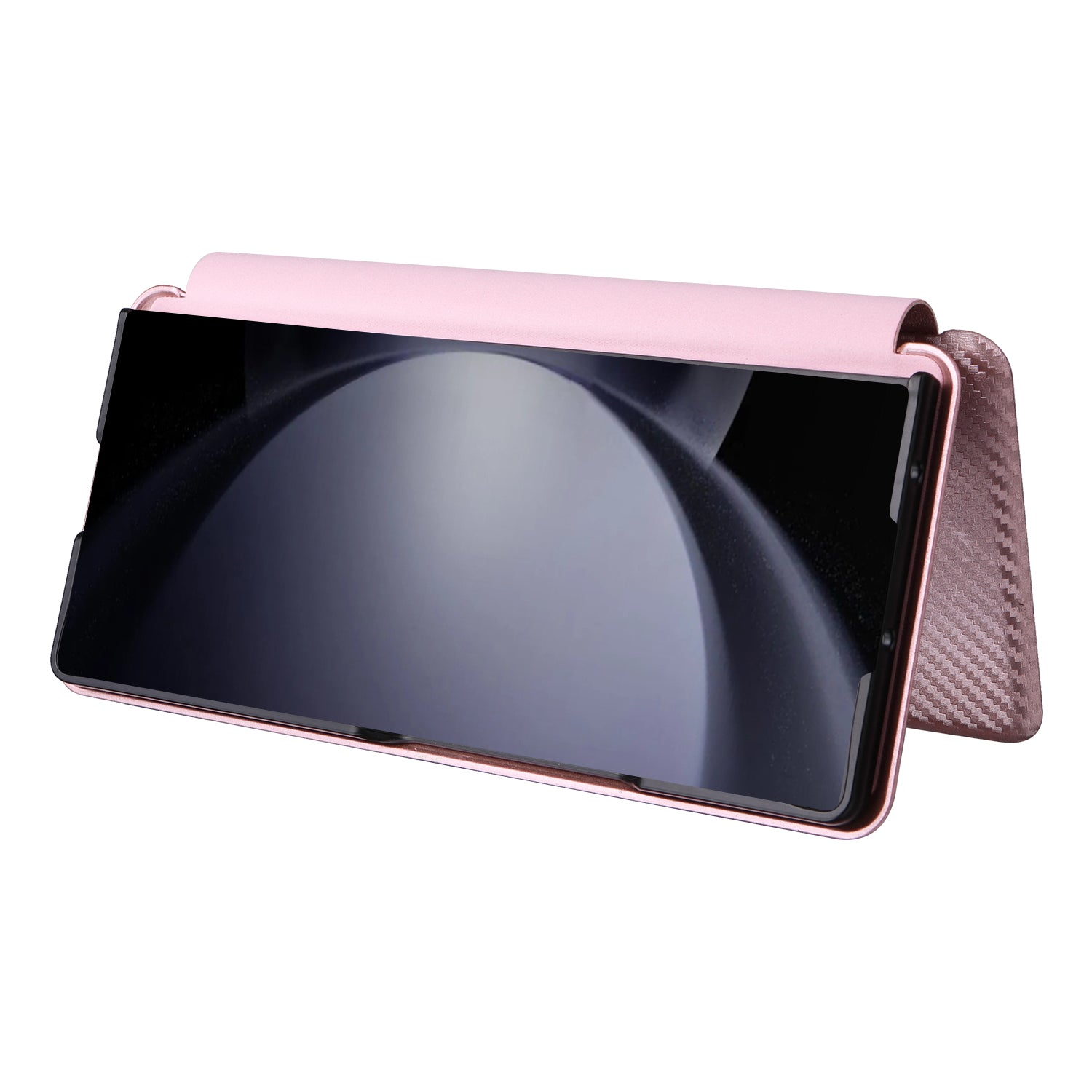 For Samsung Galaxy Z Fold6 5G Case Card Holder Stand PU Leather Phone Cover - Rose Gold