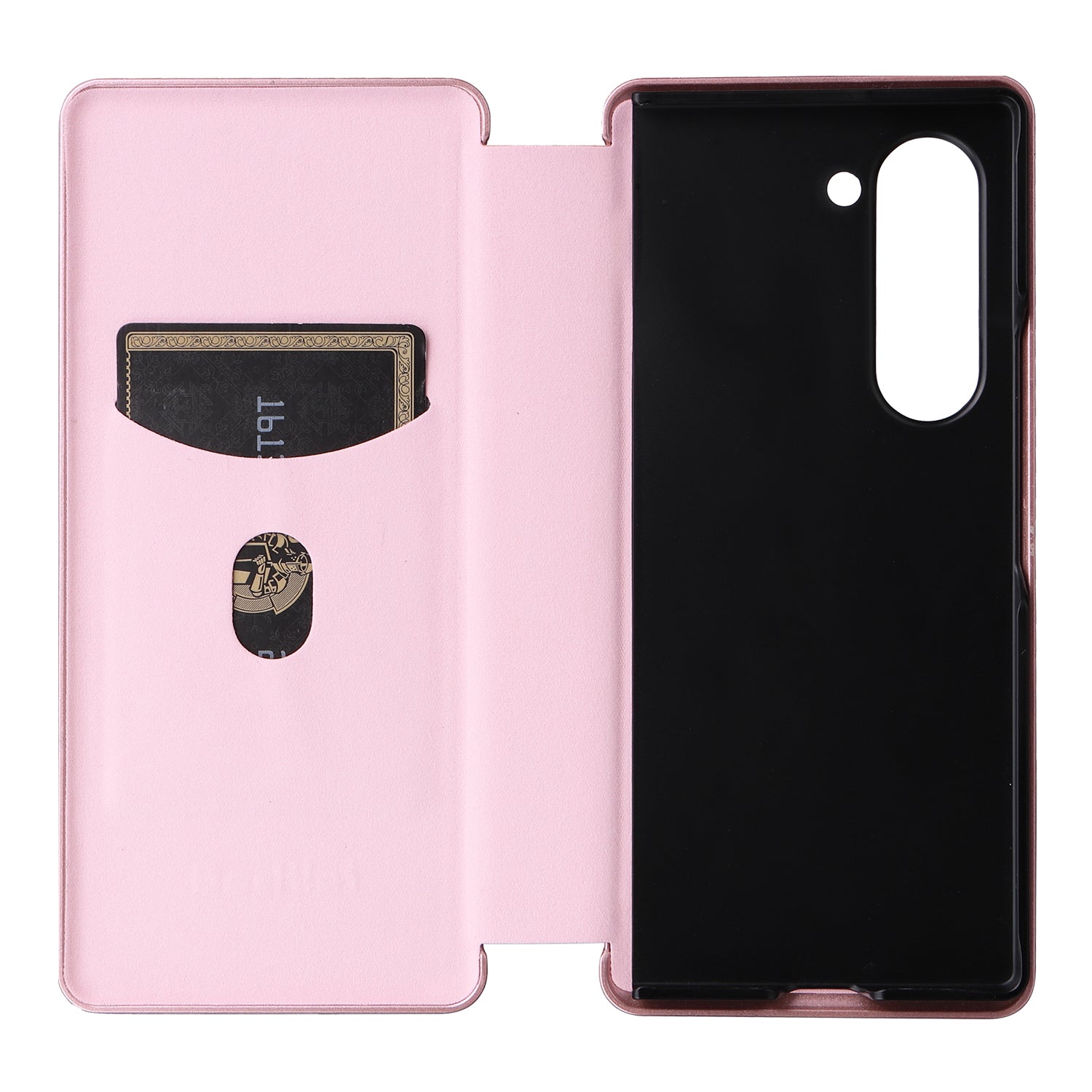 For Samsung Galaxy Z Fold6 5G Case Card Holder Stand PU Leather Phone Cover - Rose Gold