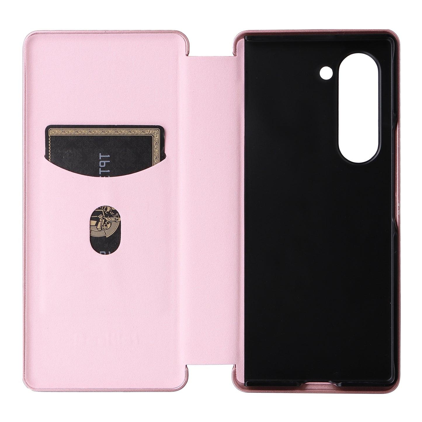 For Samsung Galaxy Z Fold6 5G Case Card Holder Stand PU Leather Phone Cover - Rose Gold