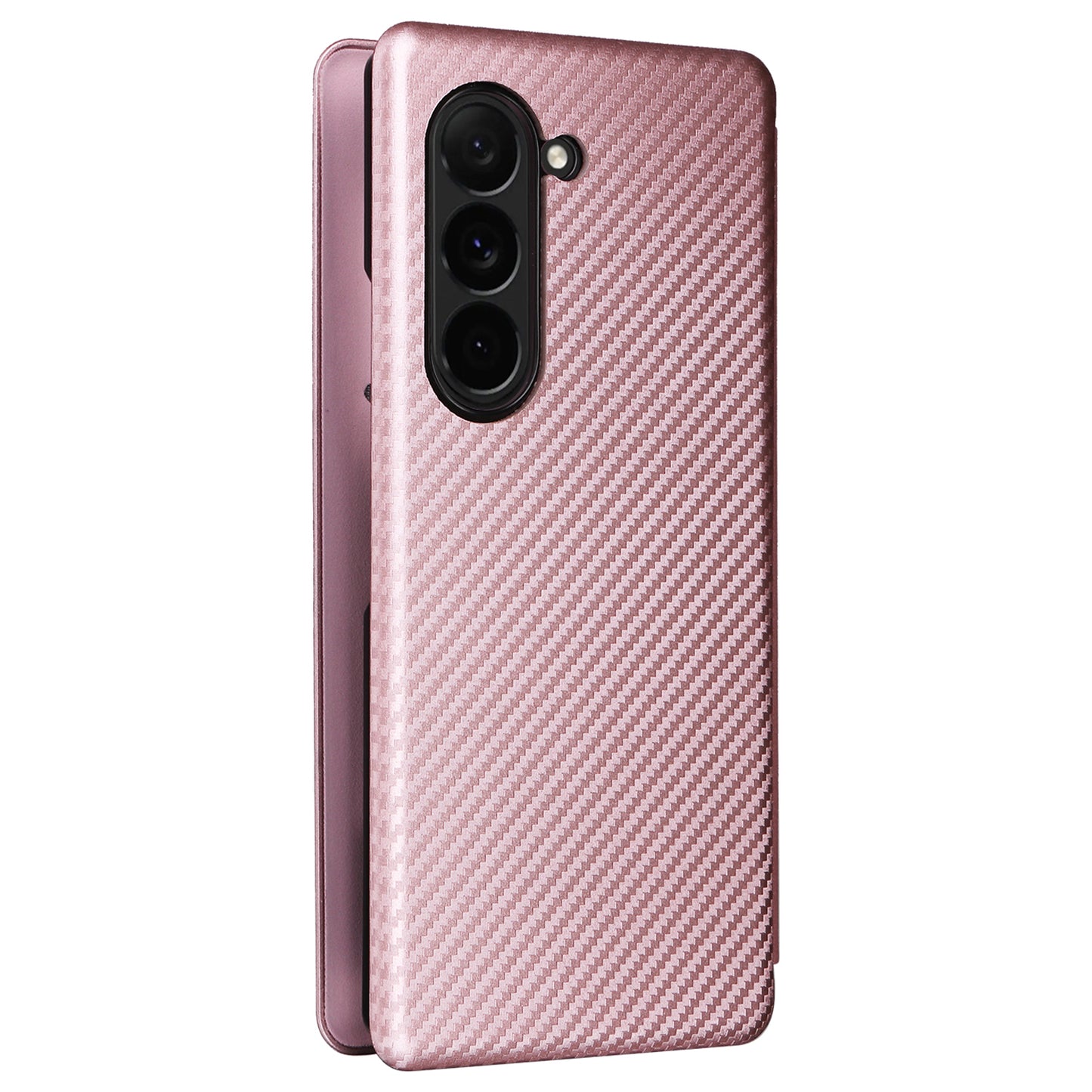 For Samsung Galaxy Z Fold6 5G Case Card Holder Stand PU Leather Phone Cover - Rose Gold