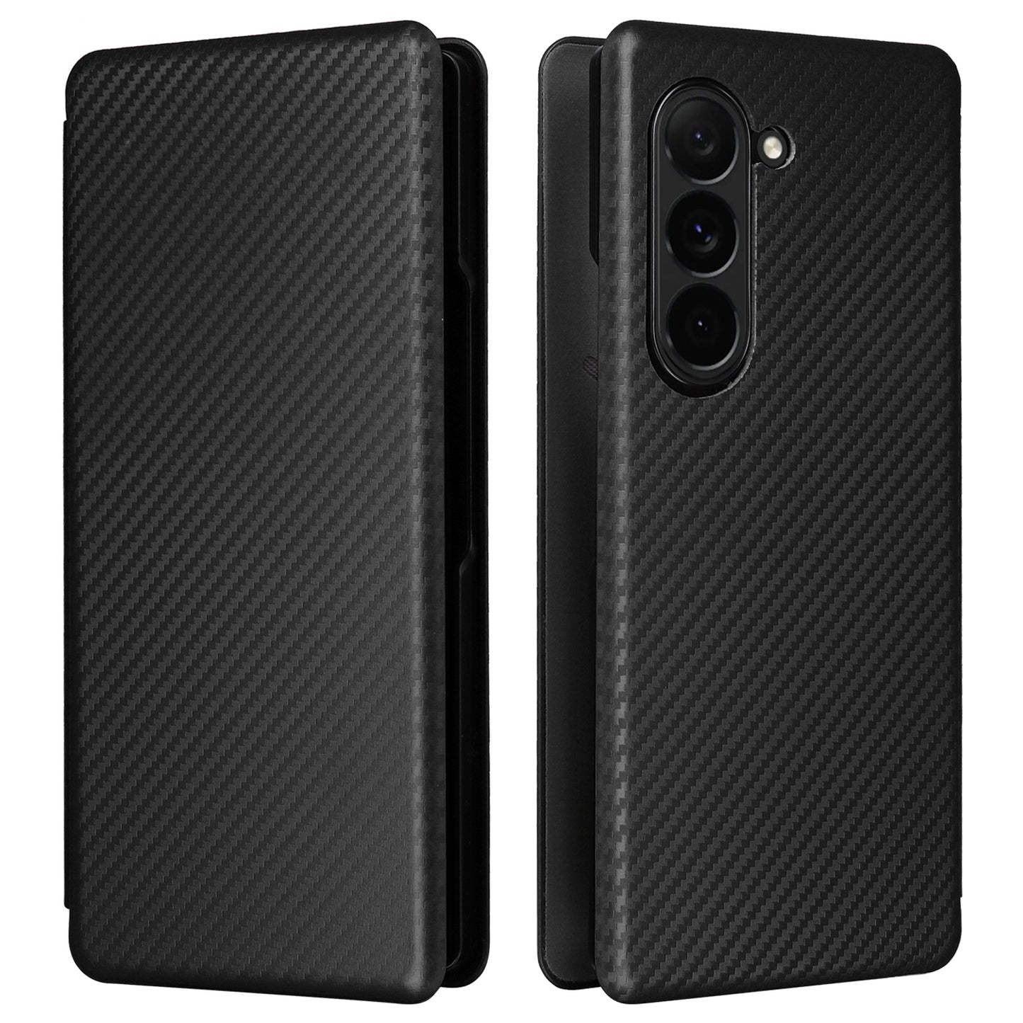For Samsung Galaxy Z Fold6 5G Case Card Holder Stand PU Leather Phone Cover - Black
