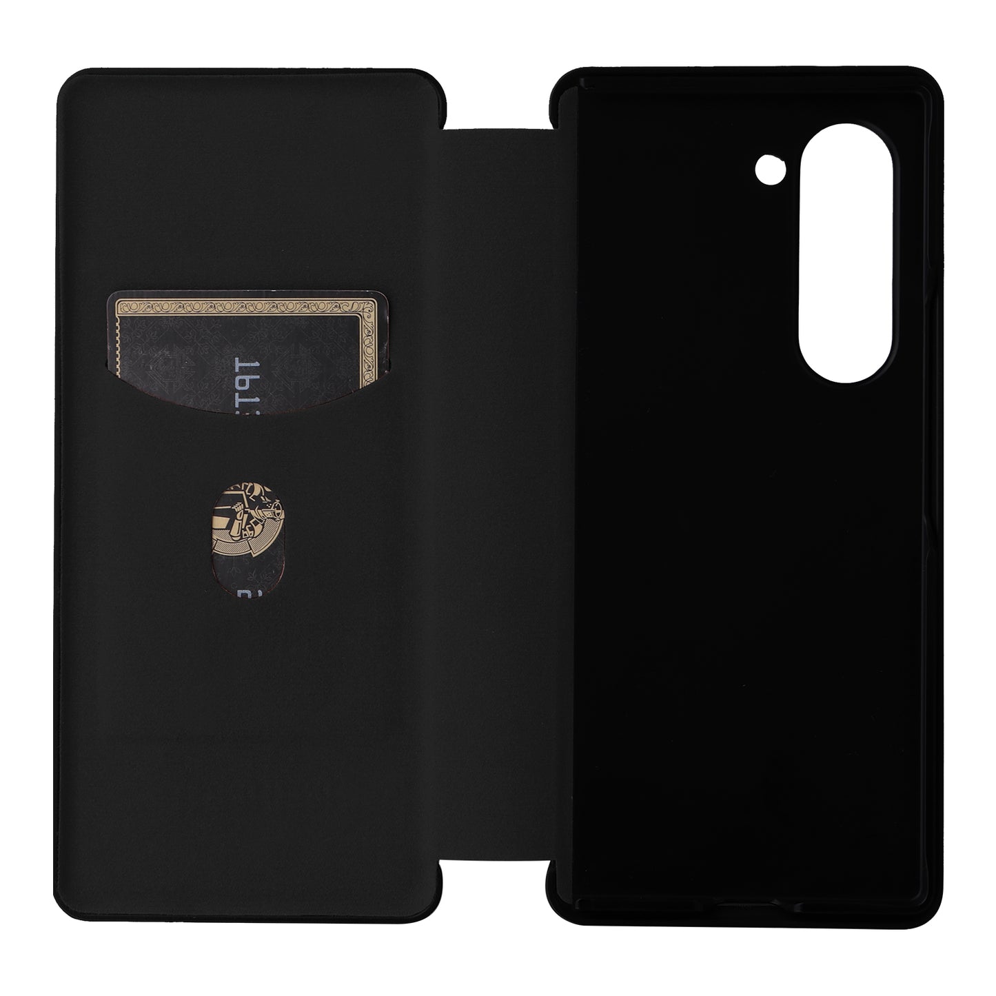 For Samsung Galaxy Z Fold6 5G Case Card Holder Stand PU Leather Phone Cover - Black