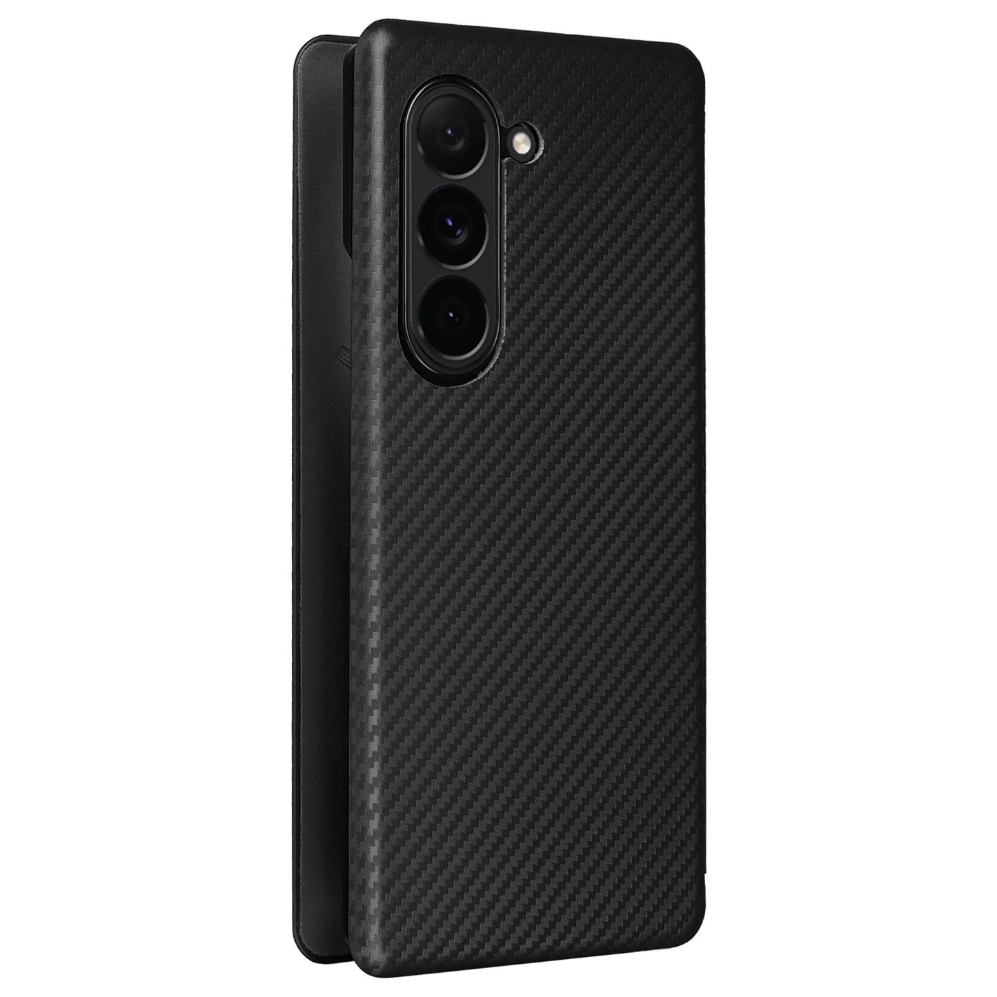 For Samsung Galaxy Z Fold6 5G Case Card Holder Stand PU Leather Phone Cover - Black