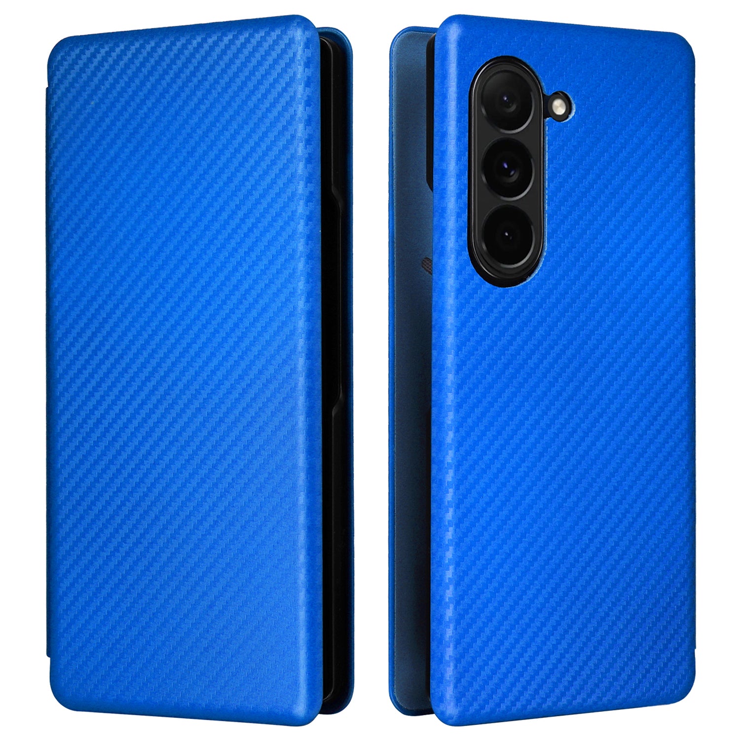 For Samsung Galaxy Z Fold6 5G Case Card Holder Stand PU Leather Phone Cover - Blue