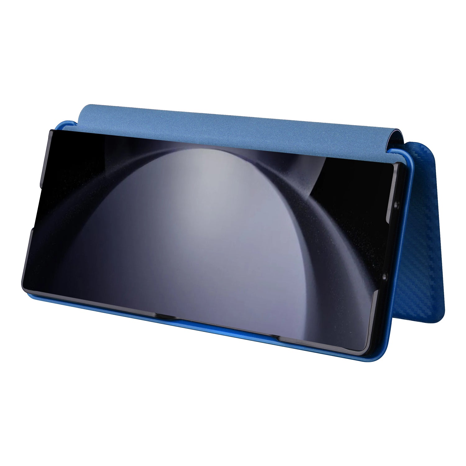 For Samsung Galaxy Z Fold6 5G Case Card Holder Stand PU Leather Phone Cover - Blue