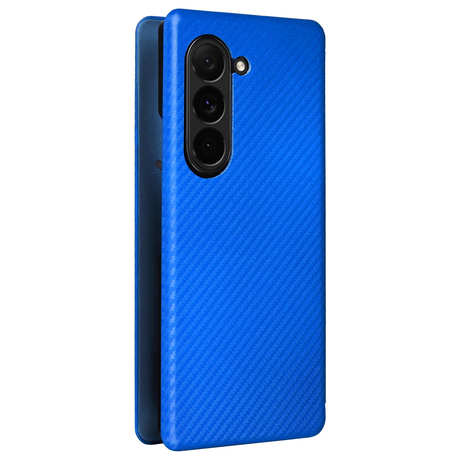 For Samsung Galaxy Z Fold6 5G Case Card Holder Stand PU Leather Phone Cover - Blue