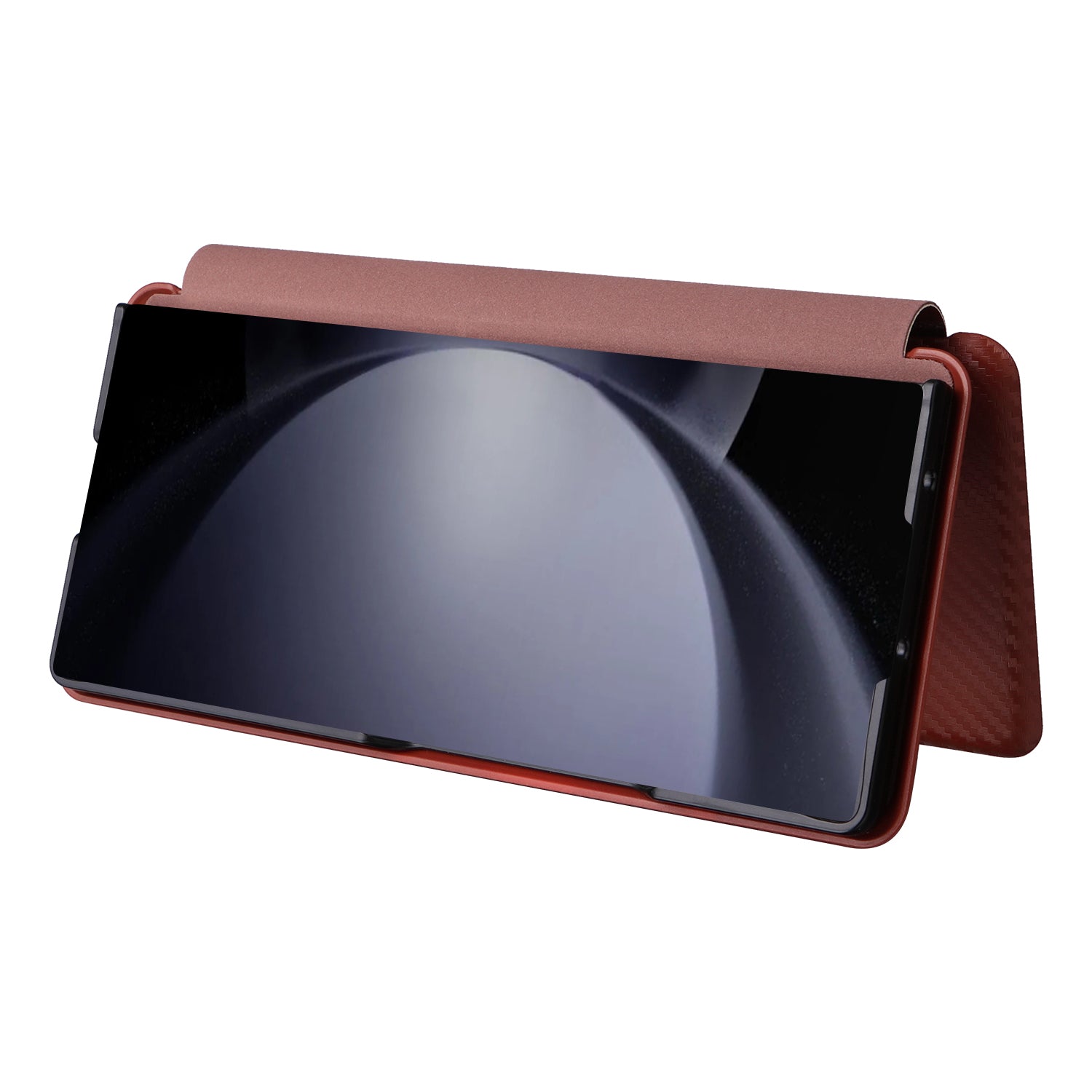 For Samsung Galaxy Z Fold6 5G Case Card Holder Stand PU Leather Phone Cover - Brown