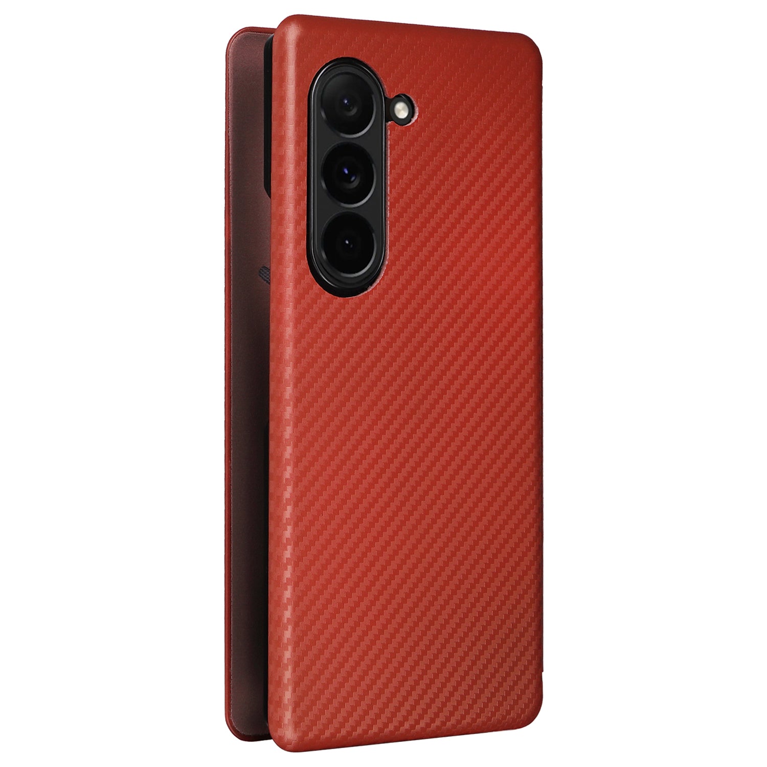 For Samsung Galaxy Z Fold6 5G Case Card Holder Stand PU Leather Phone Cover - Brown