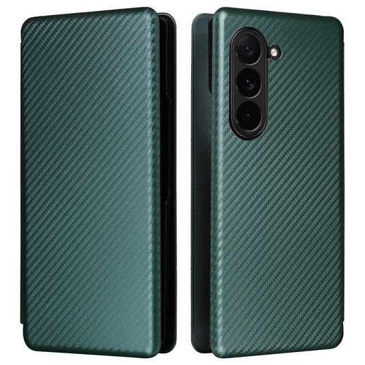 For Samsung Galaxy Z Fold6 5G Case Card Holder Stand PU Leather Phone Cover - Green