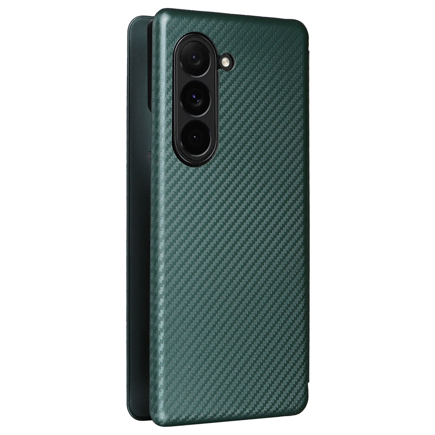 For Samsung Galaxy Z Fold6 5G Case Card Holder Stand PU Leather Phone Cover - Green