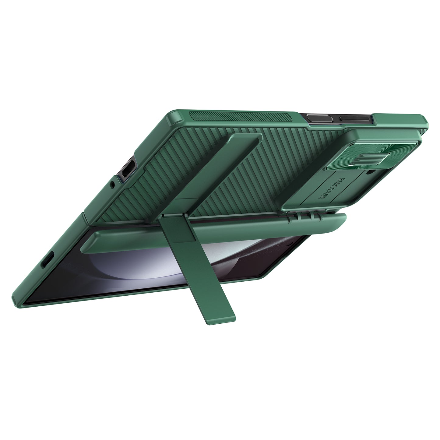 NILLKIN CamShield Fold Case for Samsung Galaxy Z Fold6 5G TPU+PC Kickstand Phone Cover Slide Camera Lid - Green