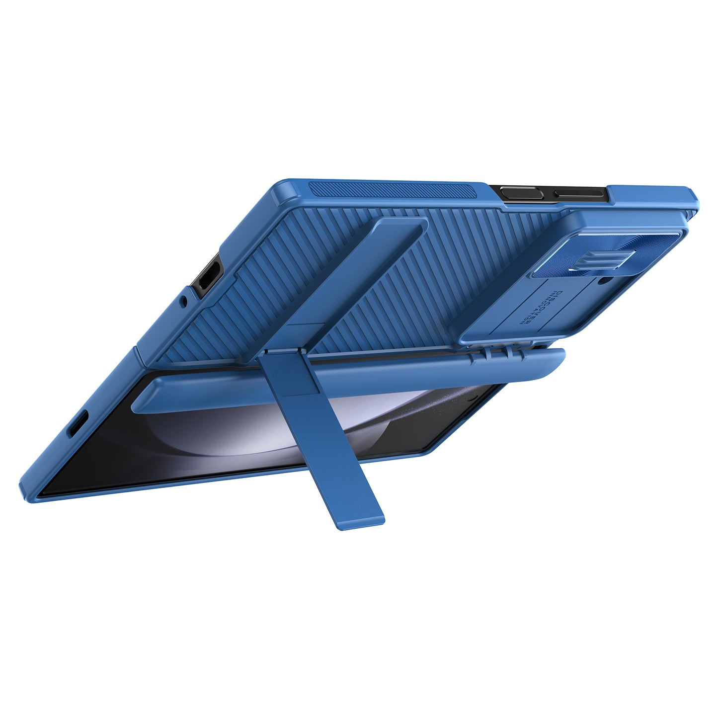 NILLKIN CamShield Fold Case for Samsung Galaxy Z Fold6 5G TPU+PC Kickstand Phone Cover Slide Camera Lid - Blue