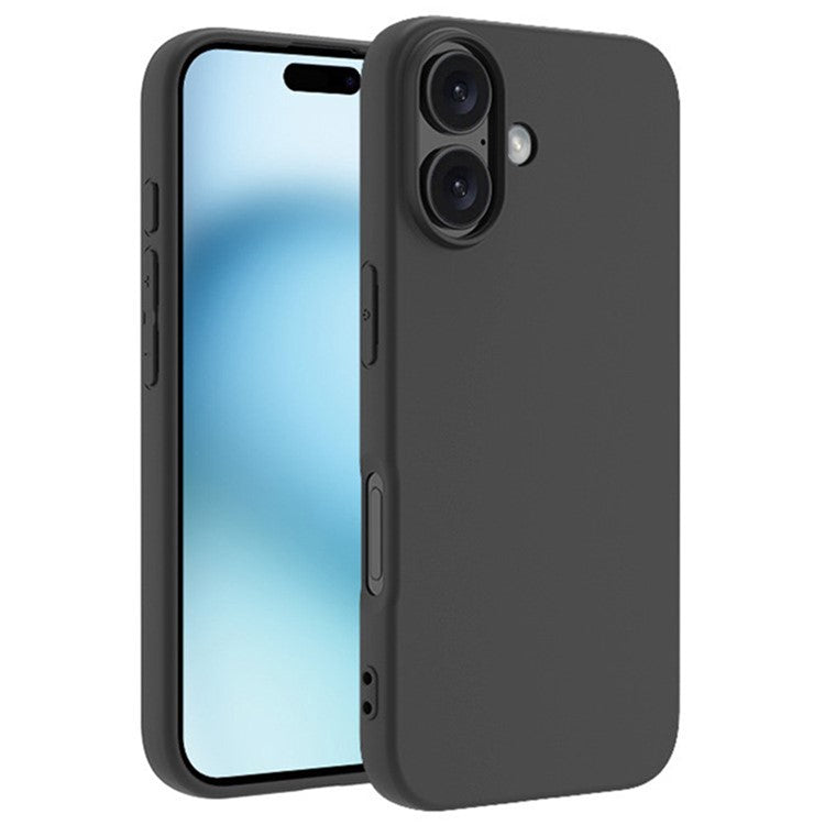 WANLONFENG MS Series for iPhone 16 Matte TPU Case with Tempered Glass Film (Big Lens Hole)