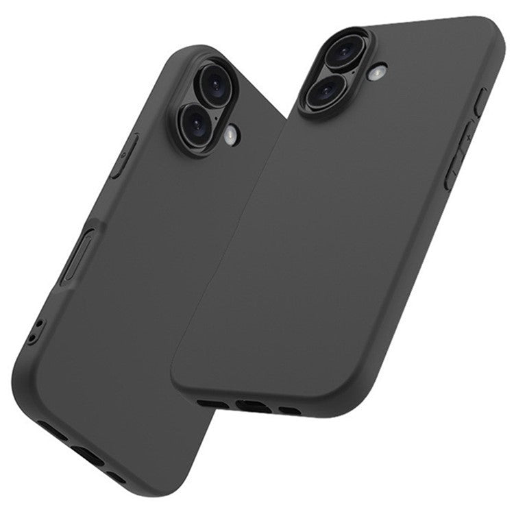 WANLONFENG MS Series for iPhone 16 Matte TPU Case with Tempered Glass Film (Big Lens Hole)