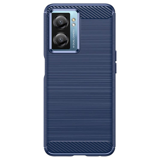 For OnePlus Nord N20 SE 4G Carbon Fiber Texture Soft TPU Phone Case Anti-fingerprint Brushed Phone Cover - Blue