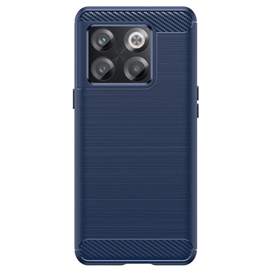 Carbon Fiber Texture Phone Case for OnePlus 10T 5G, Soft TPU Slim Fit Anti-dust Brushed Phone Cover - Blue