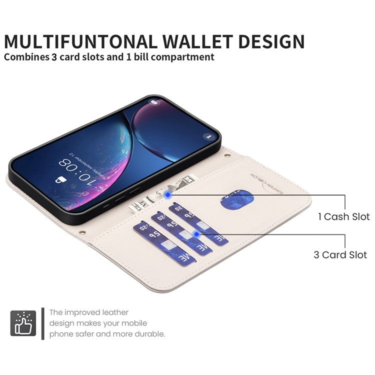 BINFEN COLOR BF34 for TECNO Pova 6 4G / Pova 6 Pro 5G Leather Case Square Grid Phone Cover - Beige