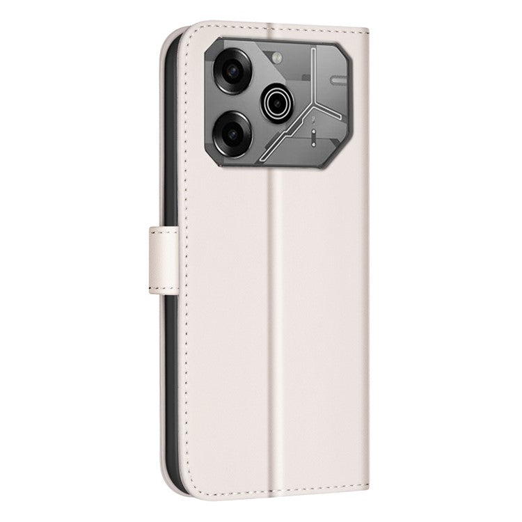 BINFEN COLOR BF34 for TECNO Pova 6 4G / Pova 6 Pro 5G Leather Case Square Grid Phone Cover - Beige