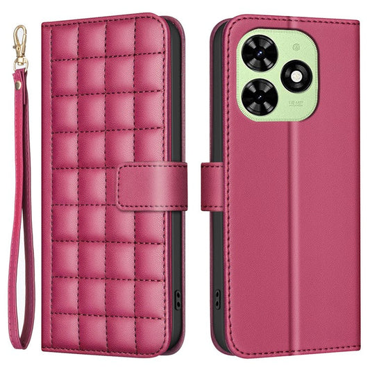 BINFEN COLOR BF34 for TECNO Spark 20C / Spark Go 2024 4G / Pop 8 Case Wallet Leather Phone Cover - Red