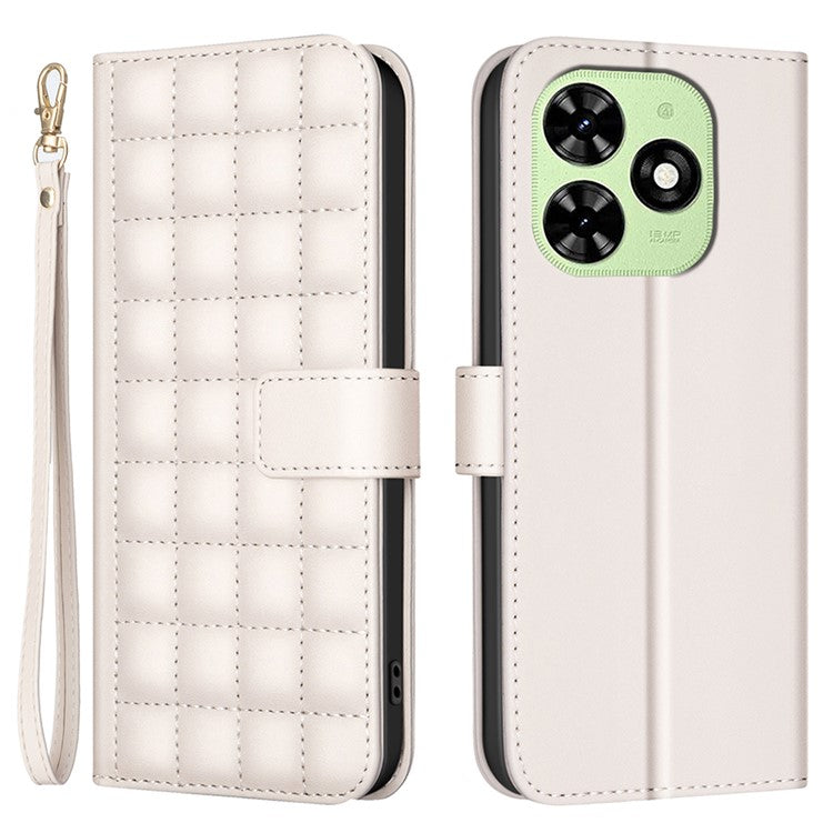 BINFEN COLOR BF34 for TECNO Spark 20C / Spark Go 2024 4G / Pop 8 Case Wallet Leather Phone Cover - Beige