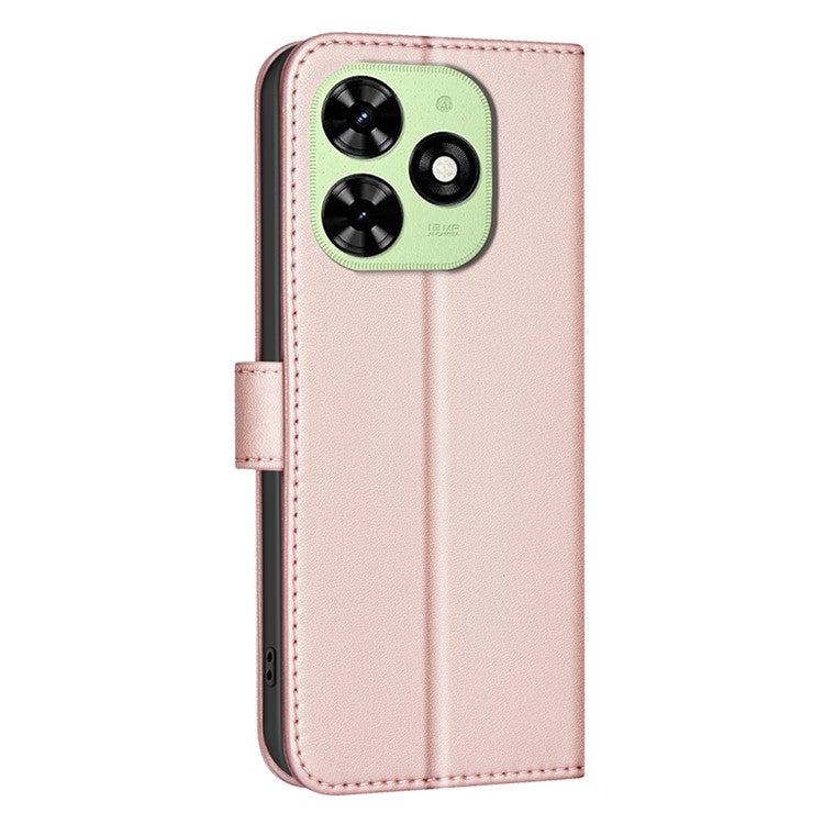 BINFEN COLOR BF34 for TECNO Spark 20C / Spark Go 2024 4G / Pop 8 Case Wallet Leather Phone Cover - Rose Gold