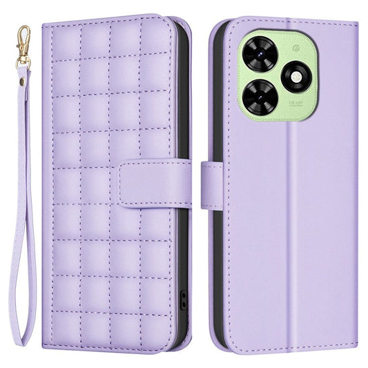 BINFEN COLOR BF34 for TECNO Spark 20C / Spark Go 2024 4G / Pop 8 Case Wallet Leather Phone Cover - Light Purple