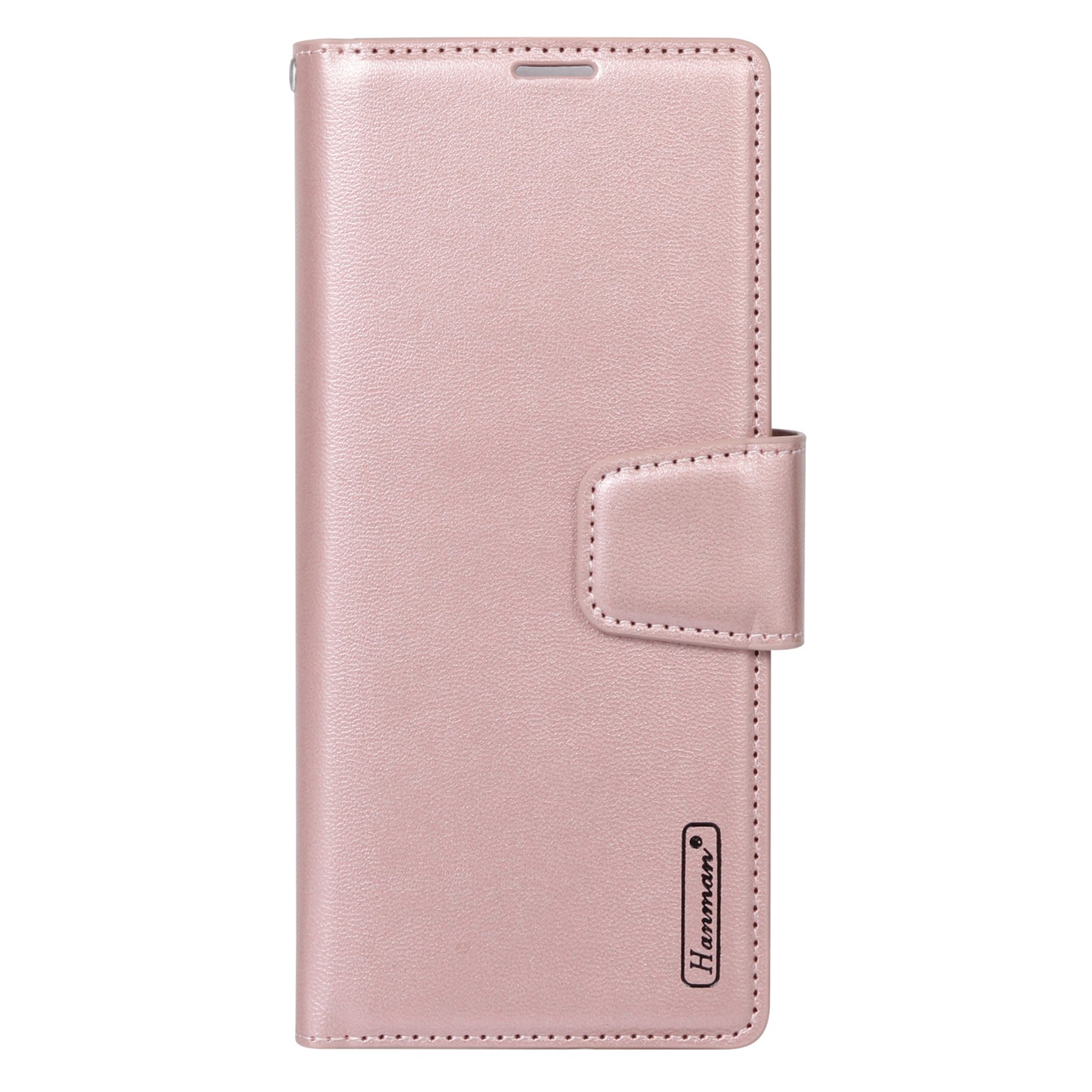 HANMAN Mill Series Flip Cover for Samsung Galaxy Z Fold6 5G Wallet Phone Case PU Leather Stand Shell - Rose Gold