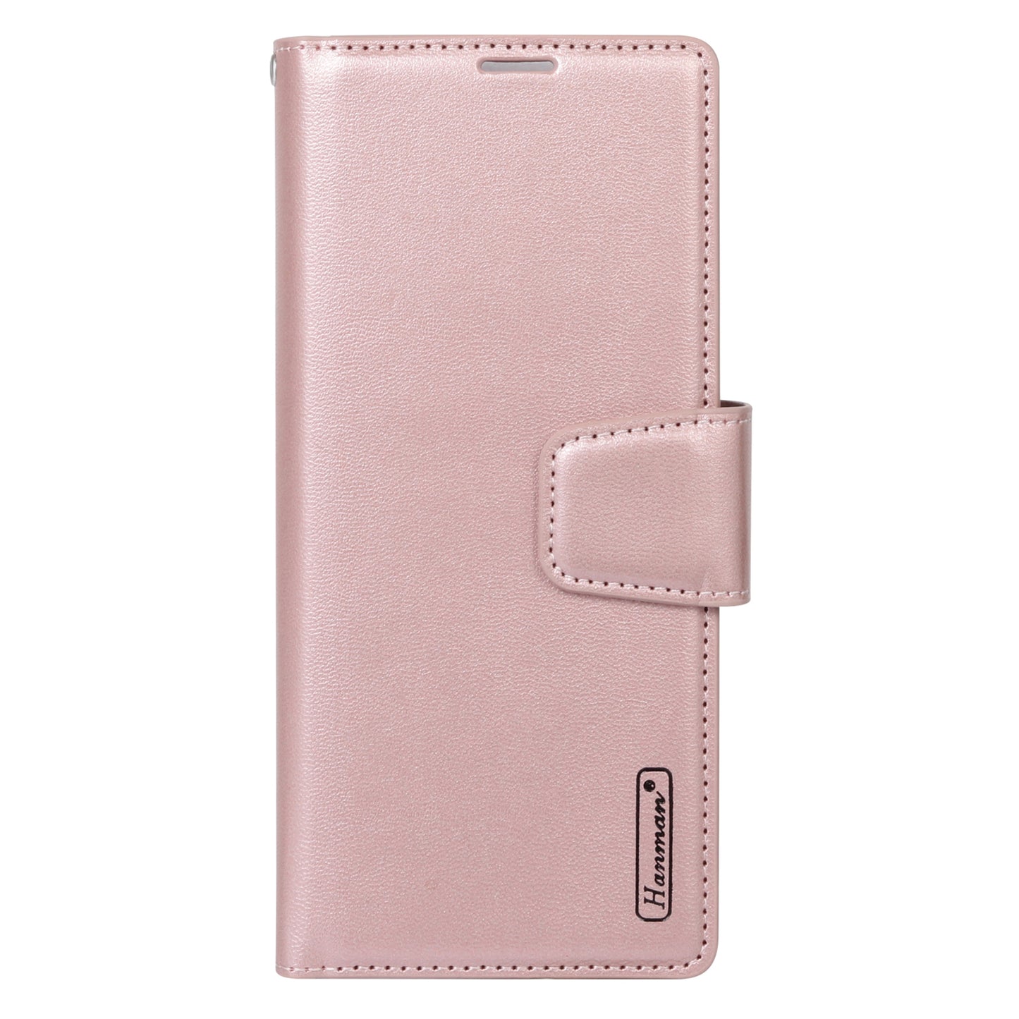 HANMAN Mill Series Flip Cover for Samsung Galaxy Z Fold6 5G Wallet Phone Case PU Leather Stand Shell - Rose Gold